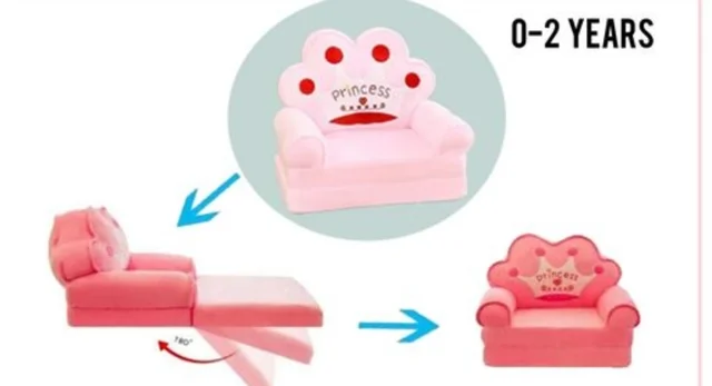 Kids Baby sofa cum bed 0-3 Years - Free Size, Baby Pink, Fiber, Sofa Cum Bed, Pack of 1